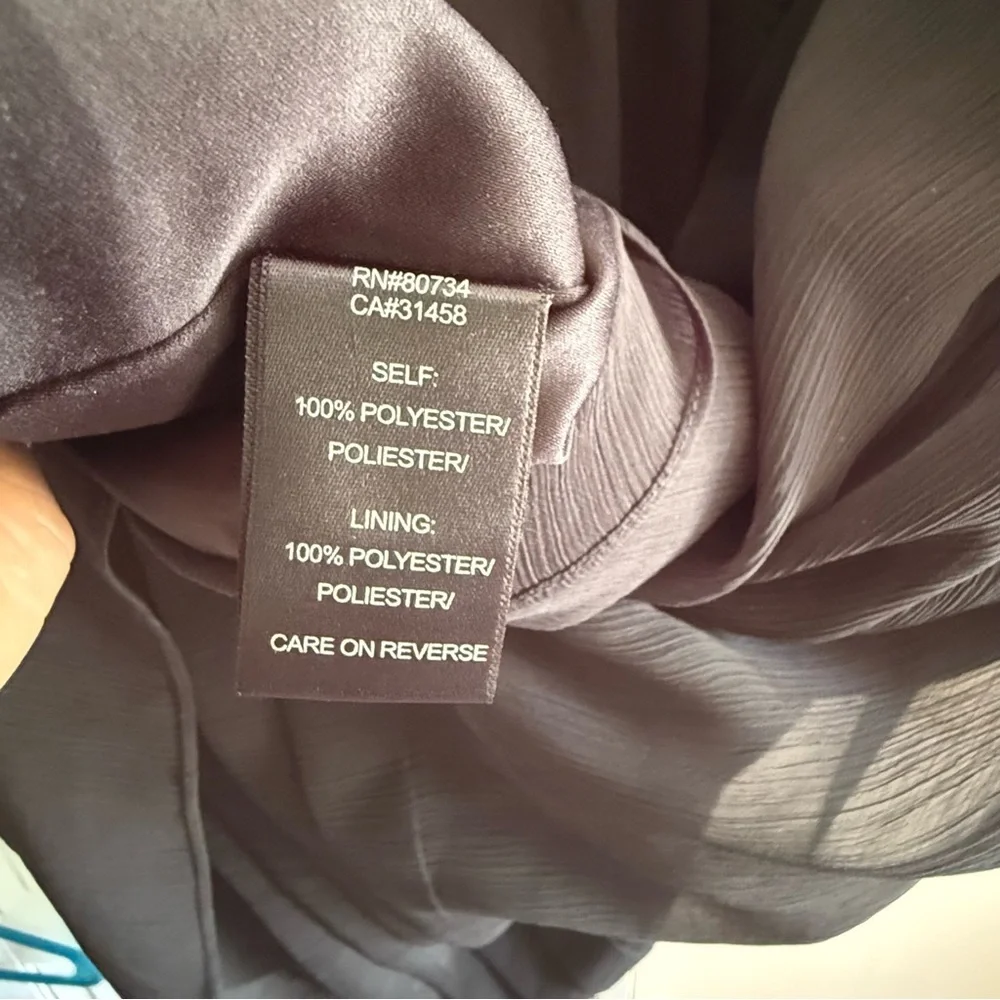 Nordstrom Max and Cleo Cocktail dress size 12 Black Ruched Floral Chiffon‎